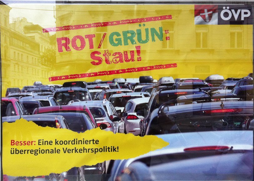 Photo of a political poster on Vienna's transport