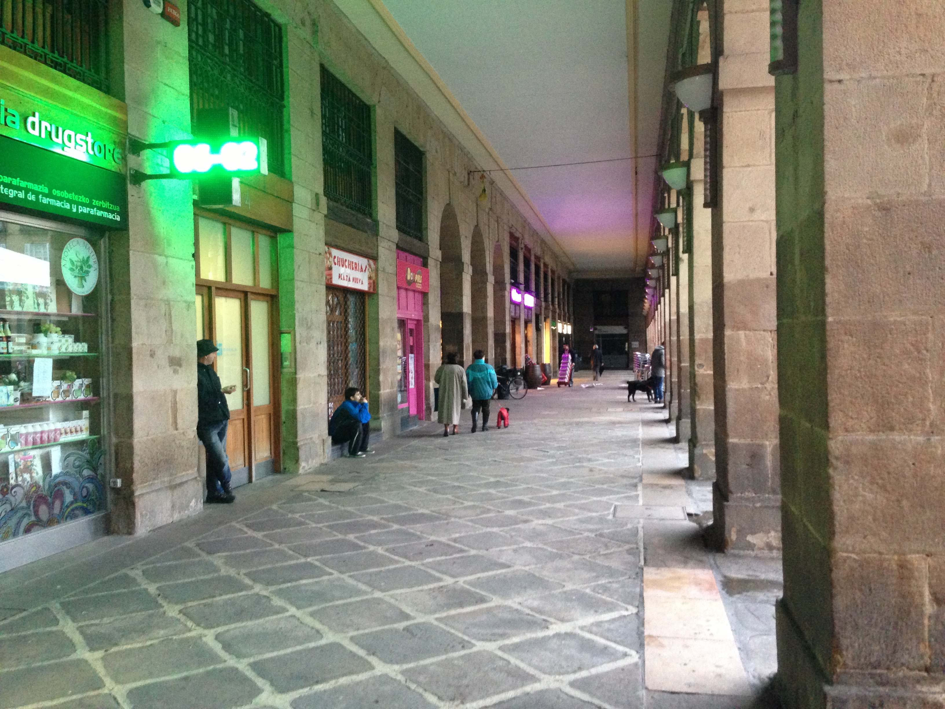 Under the arcade in Plaza Nueva Bilbao, February 2013