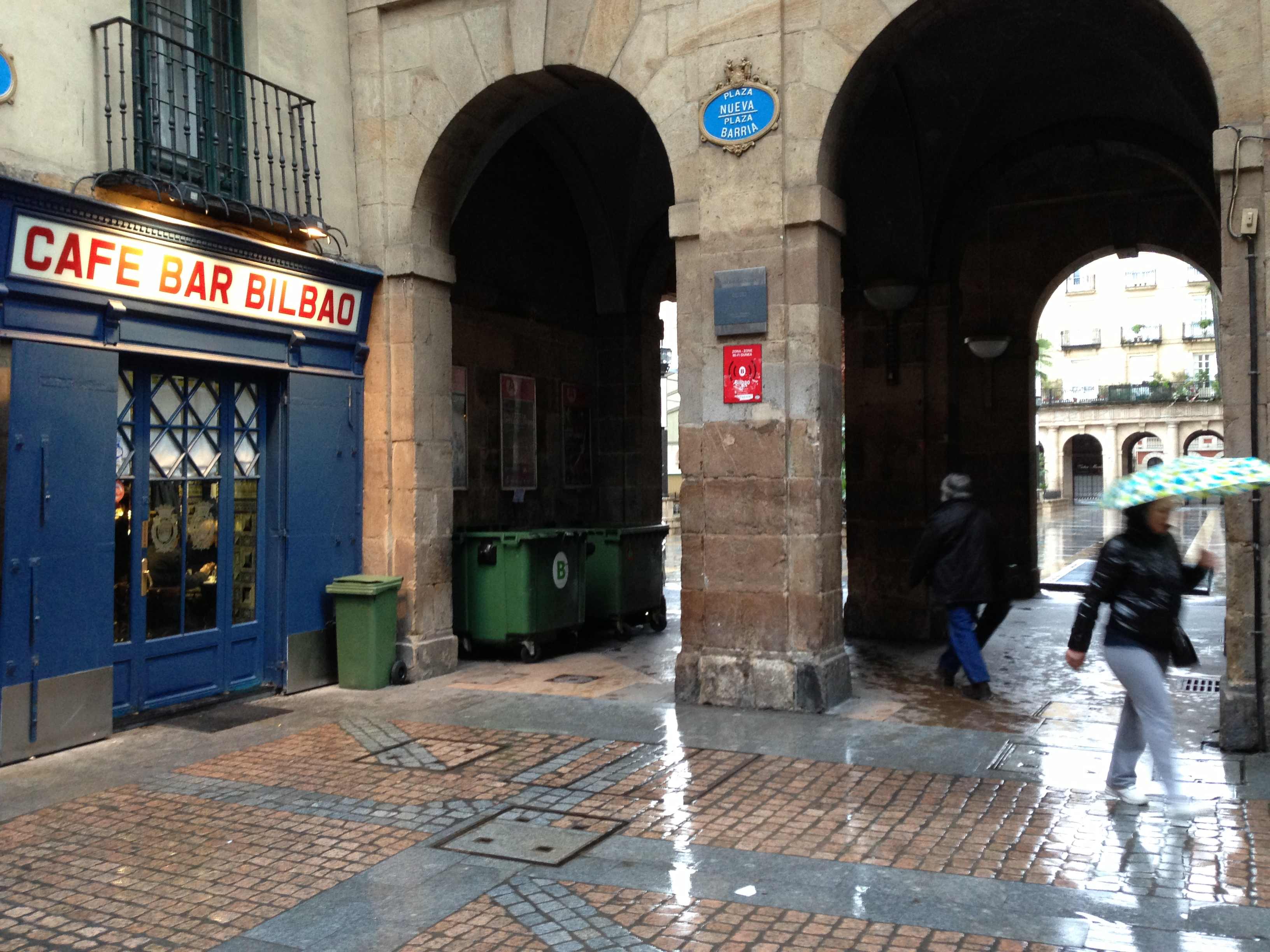 Looking into the Plaza Nueva in Bilbao, February 2013.
