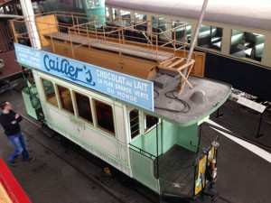 Historic tram at the Swiss Transport Museum in Lucerne.