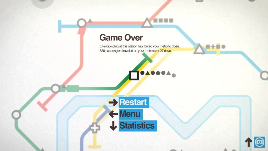 Screenshot from Mini Metro Game transport planning game (2015).