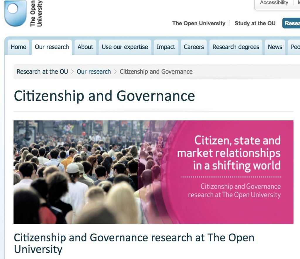 Screenshot of Open University website (2016).
