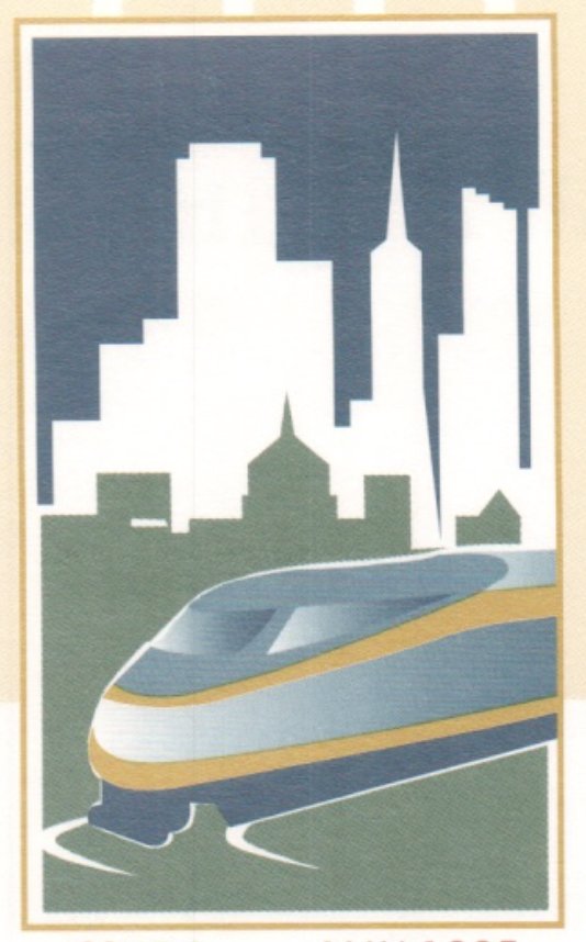 Schematic graphic of a train leaving San Francisco